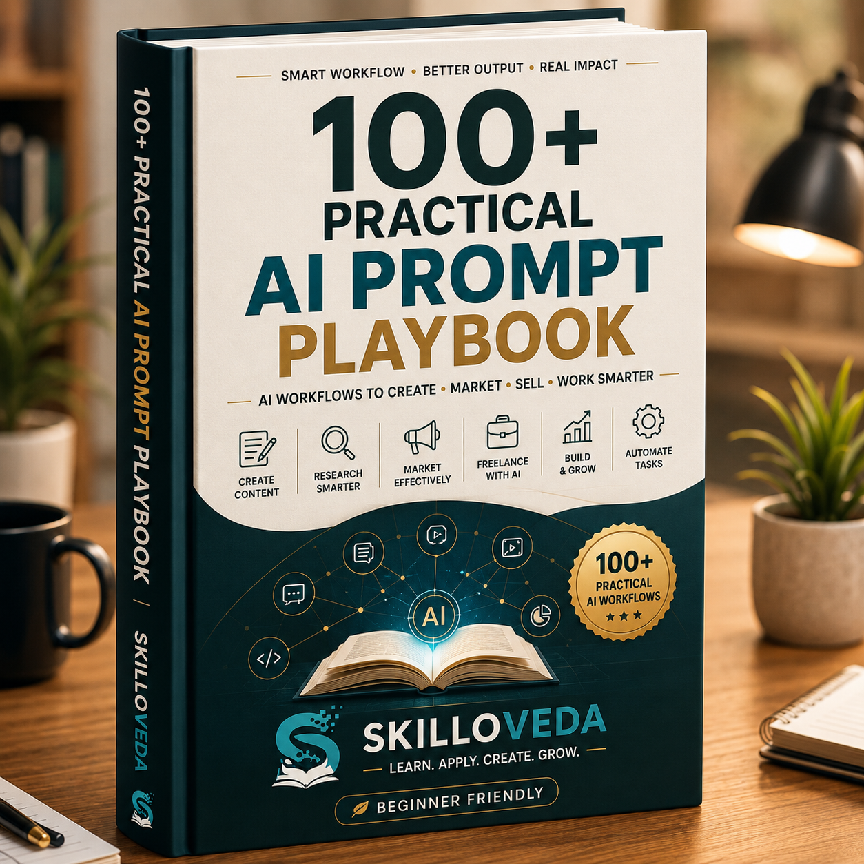 100 Plus AI Practical Prompt pkaybook product phase image